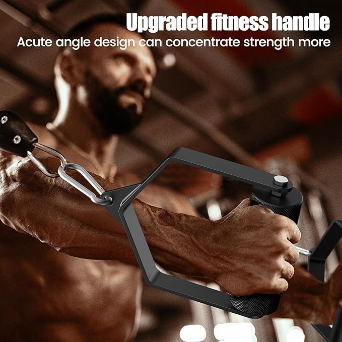 Pull Down Attachments for Gym, Grip Ø 2.36 in Arm Wrestling Exercise D Handle Cable Attachment, Single Arm Lifting Deadlift Handle Grip for Wrist Forearm and Grip Strength