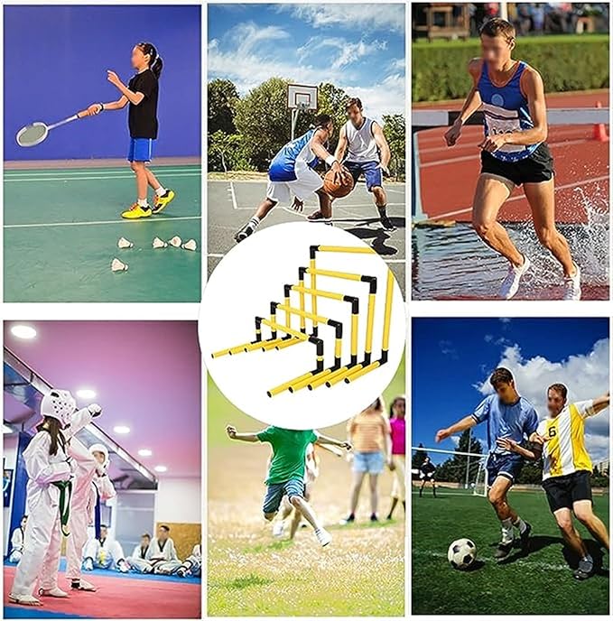 PVC Pipe Agility Training Hurdles 5 Pack, Sport Squad Speed Hurdles Set Obstacle Training, Outdoor Track and Field Practice Equipment for Jumping Racing PE Class (Color : Yellow)