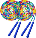Long Double Dutch Jump Rope 16 Ft 2 Pack, Soft Beaded Skipping Ropes for Kids Adults, Plastic Segmented Jump Rope Multiplayer Group