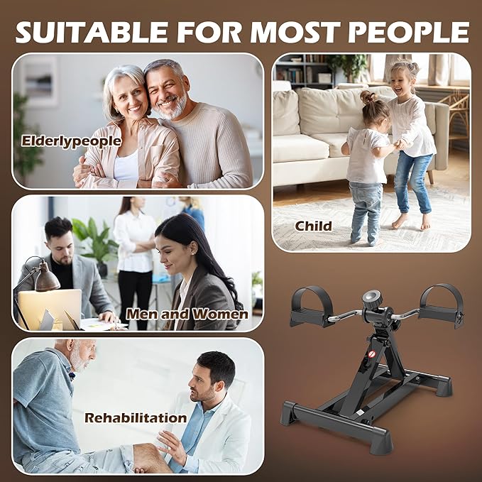 Mini Exercise Bike, Under Desk Bike Pedal Exerciser Portable Foot Cycle Arm & Leg Peddler Machine