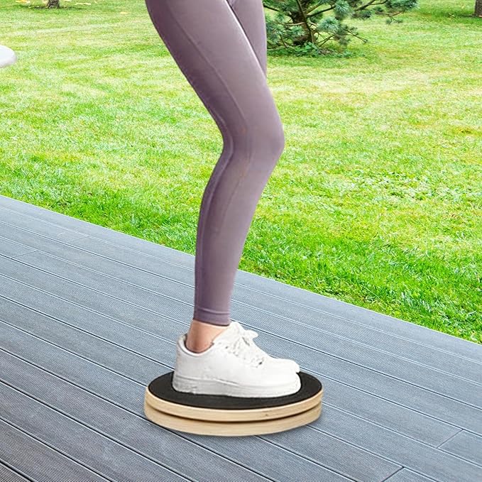 YIJU Ab Twist Board,Waist Twisting Disc Wood Anti Slip for Home Gym Compact Sturdy Full Body Workout Stomach Exercise Equipment