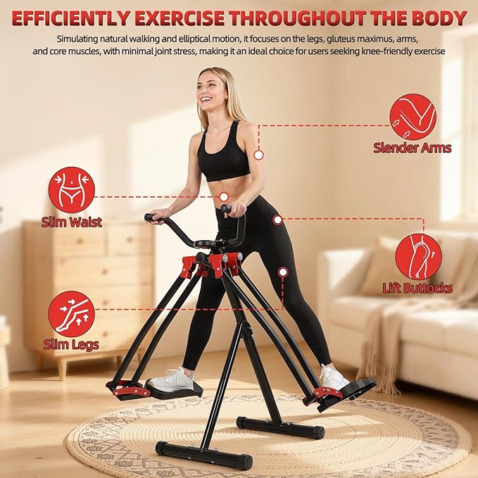 Ellipse Leg Exerciser | Elliptical Glider Machine | Foldable Machine | Side Sway Action 360 Motion Full-Body Fitness Equipment | Cardio Trainer Glider for Home Exercise