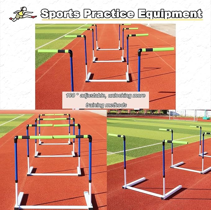 Track and Field Hurdles Metal Practice Hurdles,Height Adjustable Sports Training Hurdle-1/2/ 4pcs Track and Field Equipment, Speed Hurdles, Track Hurdle，Practice(4pcs)