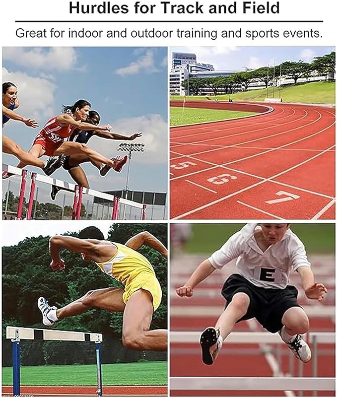 Metal Agility Speed Hurdles, Adjustable Height Track and Field Hurdles, Athletic Workout Obstacles Bar, Portable Sport Training Pole Set (76), 40