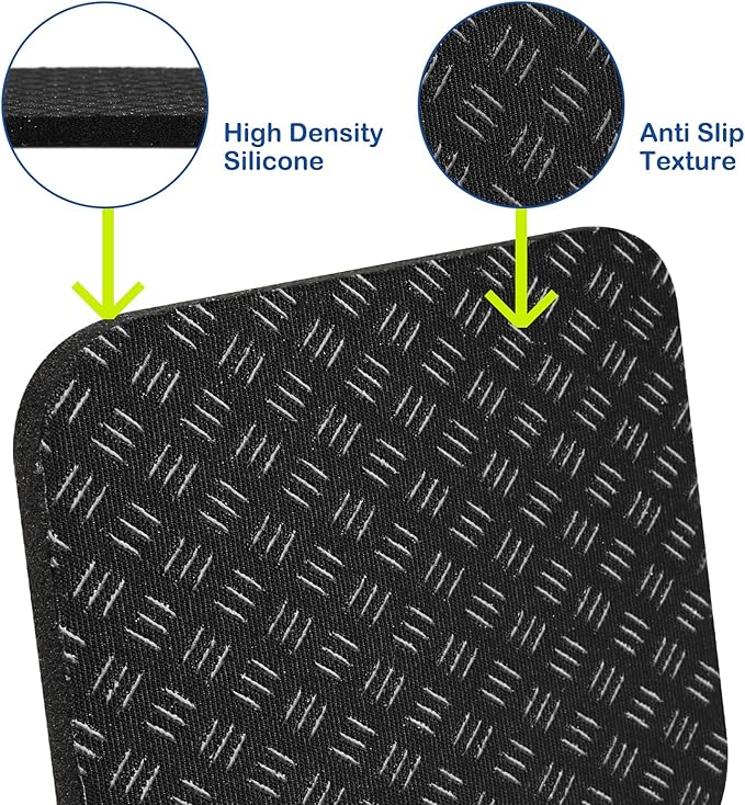 6 Pcs Walking Pad Mat, Treadmill Mat Pads, 4" x 4" x 0.2" Double-Sided Non-Slip Exercise Equipment Mat, High Density Silicone Anti Vibration Pad for Protect Floors, Noise Reduction