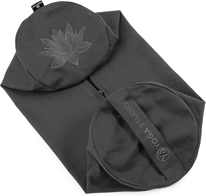 Yoga Studio Spare Organic Cotton Bolster Covers with Handle and Zipper (Graphite Grey)
