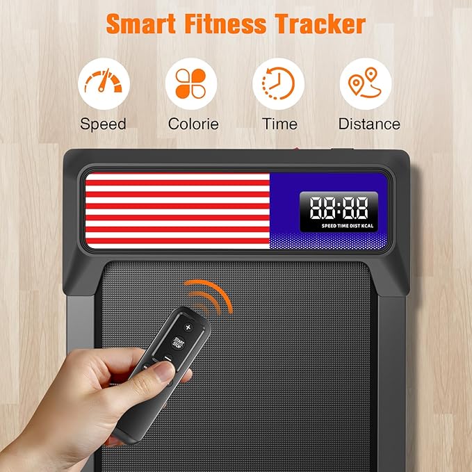 Walking Treadmill Pad with 5% Adjustable Incline and APP Sync, Small Compact Under Desk Treadmills for Home and Office with Remote Control and LED Display, 2.5HP