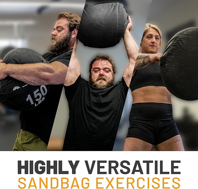 Strongman Sandbag for Working Out [Bells of Steel] Fitness Sand Bag Sacks, Commercial and Home Gym Sand Bags for Weight Training with Handles for Workout