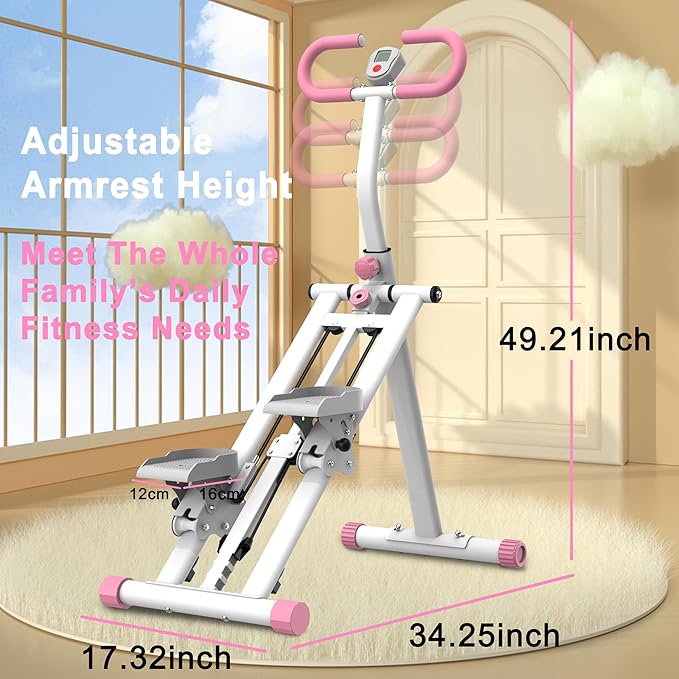 Stair Stepper Mini Stepper, Vertical Climber Machine for Home Full Body Workout, Adjustable Handlebar, Stable Non-Slip Frame, Home Climber, Aerobic Stepper, Fitness Stepper
