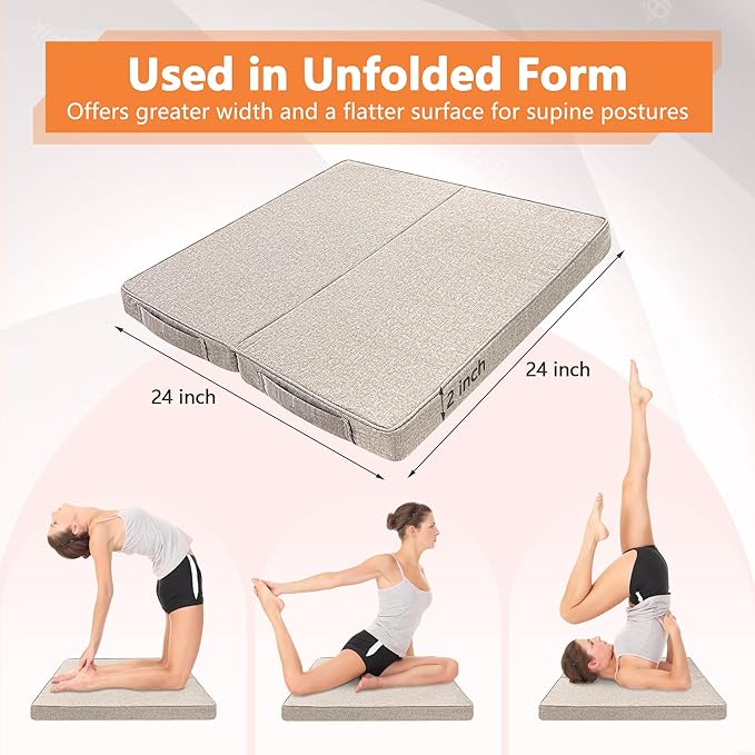 Rectangular Yoga Bolster Pillow Foam Wedge Meditation Floor Pillow for Adults, Large Meditation Cushion Floor Seat, Yoga Pillow Cushions for Sitting, Meditation, Outdoor