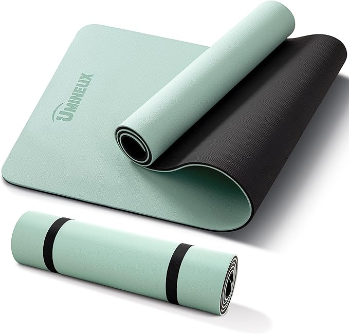 UMINEUX Extra Thick Yoga Mat, 10MM (2/5") Yoga Mat Non Slip, POE Yoga Mats for Women Men, 72"x24", Great for Workout, Yoga, Pilates, Fitness & Floor Exercises