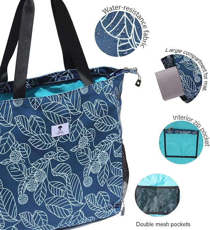 ESVAN Yoga Mat Bag Yoga Tote Carrier Shoulder Bag Carryall Tote for Office,Yoga,Pilates,Travel,Beach and Gym