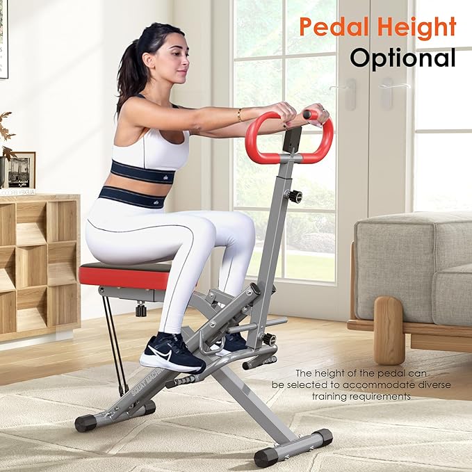 SogesGame Squat Machine for Home, 2 in 1 Squat Rowing Machine, Foldable Leg Training Machine, Squat Trainer for Glutes & Legs Workout