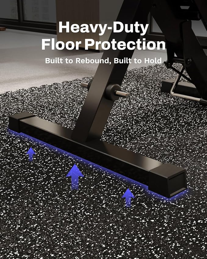 AIRHOP 0.79in Thick 24 Sq Ft Exercise Equipment Mats, 6 Tiles Upgraded Rubber Top with High Density EVA Foam, Large Interlocking Puzzle Gym Flooring for Home Gym, Heavy Weight Workout,Black & White