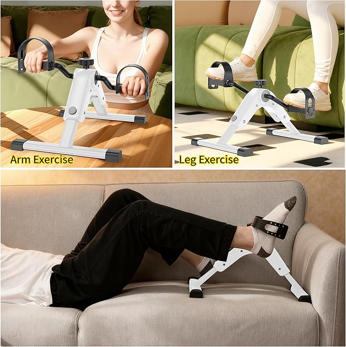 MOMODA Under Desk Bike Pedal Exerciser with LCD Display Portable Mini Exercise Bike for Arm and Leg