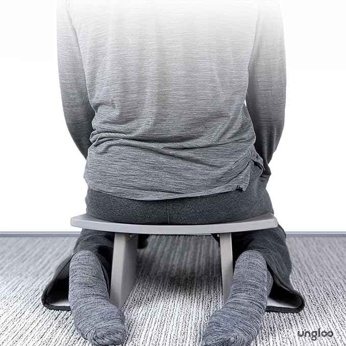Ungloo Meditation Bench | Wide & Tall Sturdy Stable Cross Legged & Kneeling Stool | Easy on HIPS and Knees | Prayer Bench | Lightweight Sustainable Bamboo Stool
