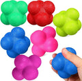 6 Pcs Reaction Balls Hexagonal Training Balls for Speed Agility Training Fitness Exercise with Set for Sports Coordination and Reflex Improvement