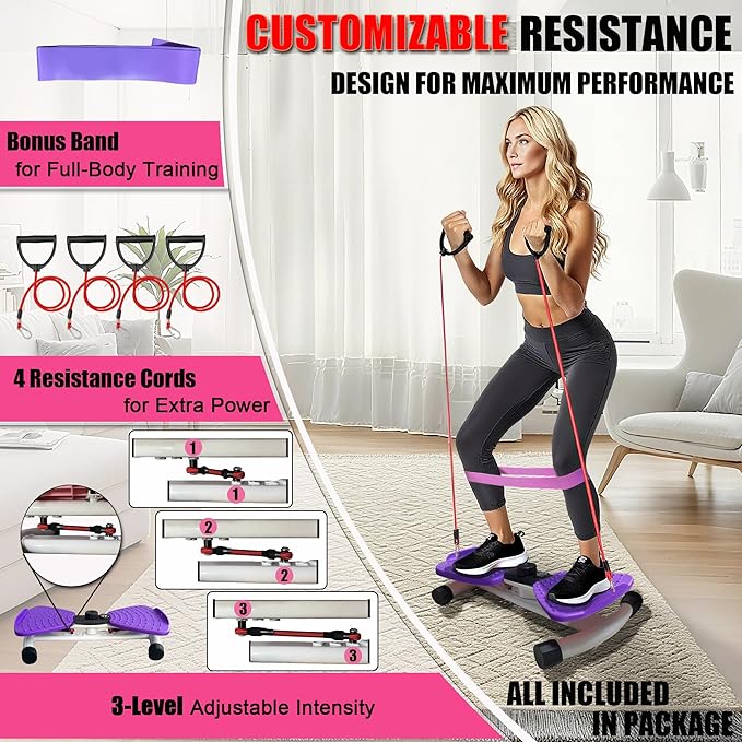Waist Twister Machine Exercise, Ultra-Quiet Adjustable Ab Twist Board for Exercise with Smart LED Display, 350LBS Capacity, Waist Twisting Fitness Tool, Home Gym Equipment Workout for Women Men