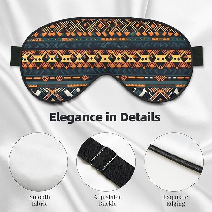 African Tribal Ethnic Texture Head-Mounted Double-Sided Light-Blocking Sleeping Eye mask to Protect Eyes and Relieve Eye Fatigue