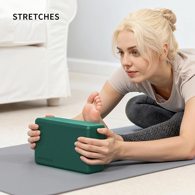 PROIRON Yoga Blocks, 2 Pack Supportive High Density Premium Eva Foam, Soft Non-Slip Surface with Curved Edges Stretch Blocks For Yoga, Pilates, Stretching