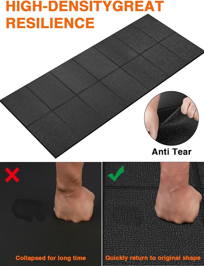 Treadmill Mat 63"x30", WERCHO Foldable Walking Pad Mat for Carpet Hardwood Floors 6mm Heavy-Duty Exercise Equipment Mat for Treadmill,Spin Bike,Elliptical Trainer,Exercise Equipment