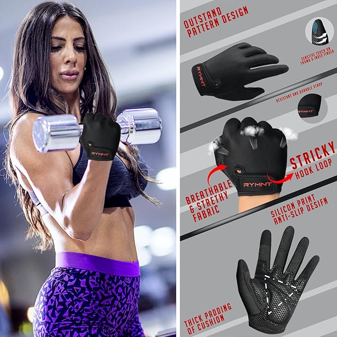 ZEROFIRE Full Finger Workout Gloves for Women Men - Weight Lifting Gloves with Full Palm Protection & Extra Grip for Women Gym, Weightlifting, Weight Lift, Rowing, Exercise, Sport, Cycling