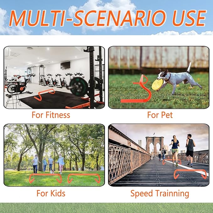 Agility Training Mini Hurdles, Lightweight Portable Agility Speed Hurdles, Soccer Training Equipment with Carry Bag, for Indoor and Outdoor Sports(15cm/6in)