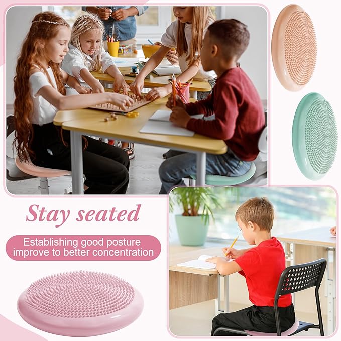Libima 8 Pcs Wiggle Seat for Sensory Kids Flexible Wobble Cushion Non Slip Balance Disc for Adults Core Strength Physical Exercise Improve Posture School Home Office