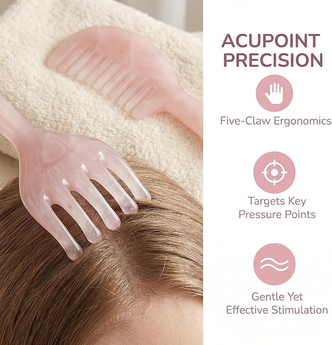 TOYANDONA Scalp Massager for Stress Relief Manual Five-Claw Head Massage Tool - Resin Gua Sha Comb for Scalp Relaxation and Enhanced Essential Oil Absorption - Small Size for Home Use