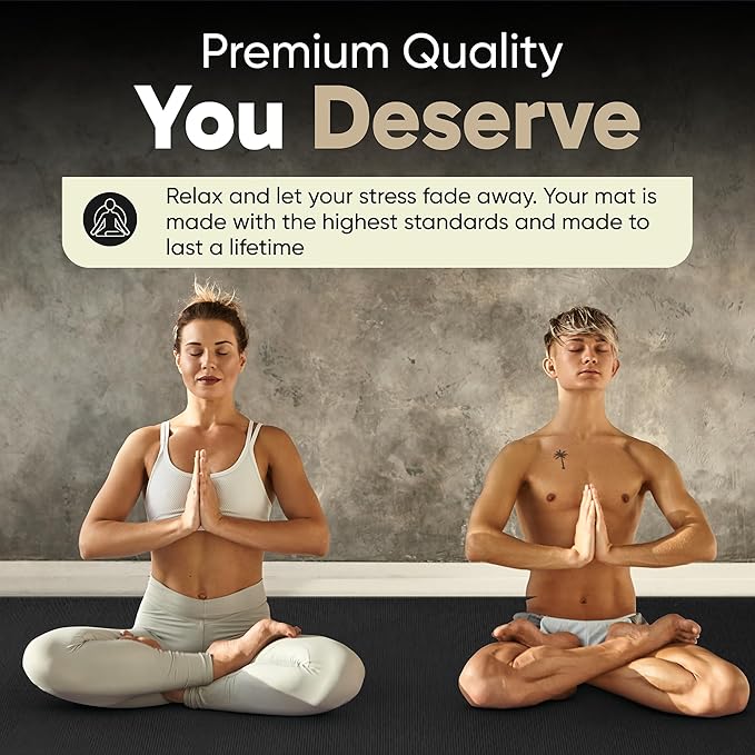 Gorilla Mats Large Yoga Mat – 6'x4', 7'x5' (8mm) Extra Thick & Wide Non-Slip Exercise Mat for Home Gym Flooring – Ultra Comfortable Workout Floor Mat for Barefoot Fitness, Anti Fatigue, Stretching