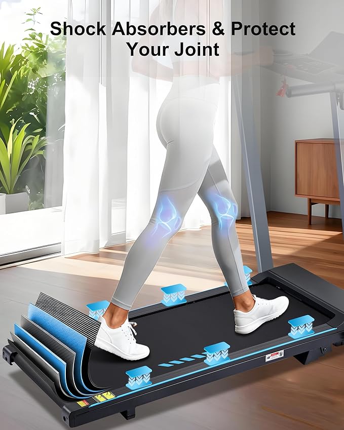 Incline Treadmill with Handles, Portable Small Folding Treadmill for Home Office, Walking Pad with 300 LBS Capacity, 24 Preset Programs, LED Display, Extendable Cup Holder
