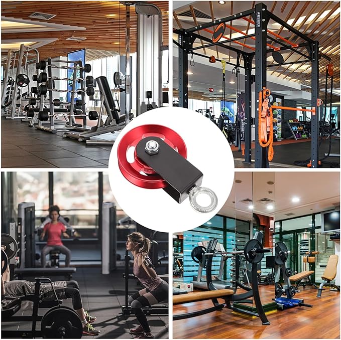Aluminum Alloy Gym Pulley Wheel Fitness Accessory Silent Lifting Bearing Pulley for Cable Workout and Strength Training Equipment Attachments