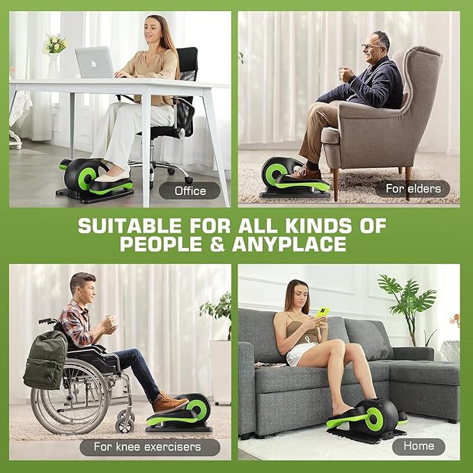 ANCHEER Under Desk Elliptical Machine, Electric Seated Pedal Exerciser, Mini Elliptical Machines, LCD Display Monitor, Portable Quiet Elliptical Machine, Leg Exerciser for Home