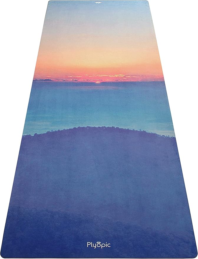 Plyopic. All In One Yoga Mat | Luxury Sweat-Grip Mat/Towel Combo | Ideal for Yoga, Hot Yoga, Bikram, Pilates, Workout & Exercise | Eco-Friendly Natural Rubber
