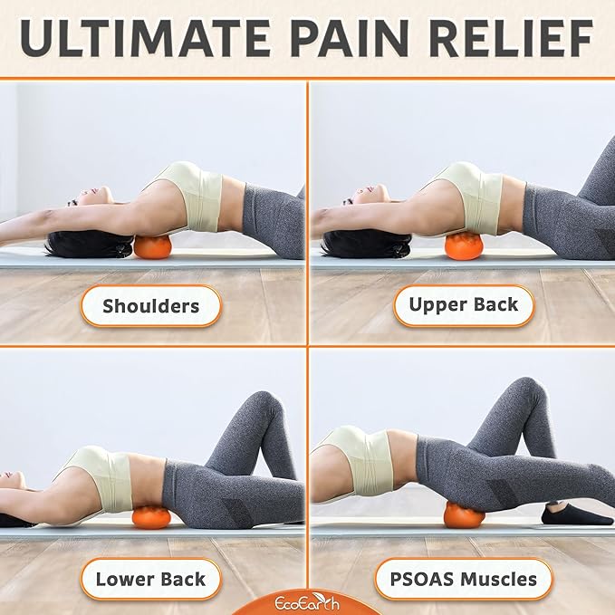 EcoEarth Hip Massager for Psoas Release (Firm) - 14 Massage Nodes for Sciatica & Piriformis Syndrome Pain Relief - Trigger Point Deep Tissue Massage Tool for Hip & Lower Back Pain