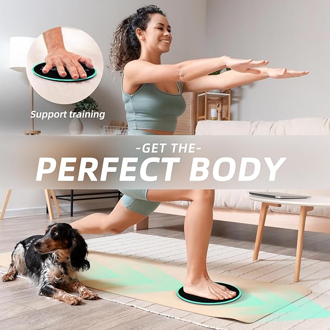 ZILLEEN Exercise Sliders for Working Out Fitness Discs for Pilates Women Men, 2 Pack