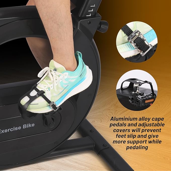 GarveeLife Stationary Bikes for Home, Electromagnetic Control Exercise Bike, Indoor Cycling Bike with Shuttle Smart Knob, Magnetic Resistance/Brake Pad, Low Noise with App, Upgraded Version Seat