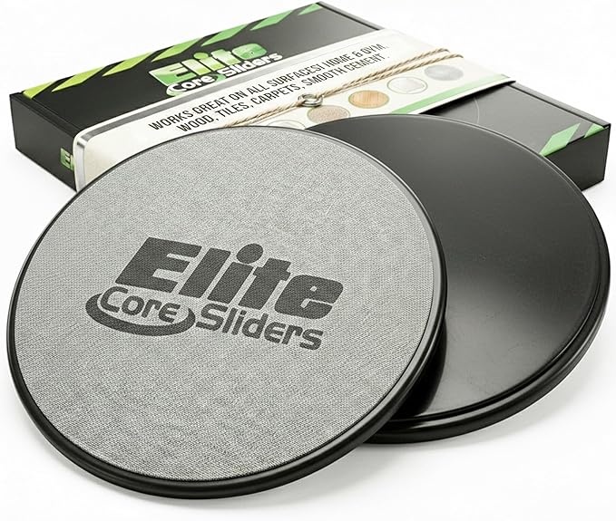 Elite Sportz Core Sliders for Working Out - Pack of 2 Compact, Dual Sided Gliding Discs for Full Body Workout on Carpet or Hardwood Floor - Fitness & Home Exercise Equipment - Small Gift for Athletes