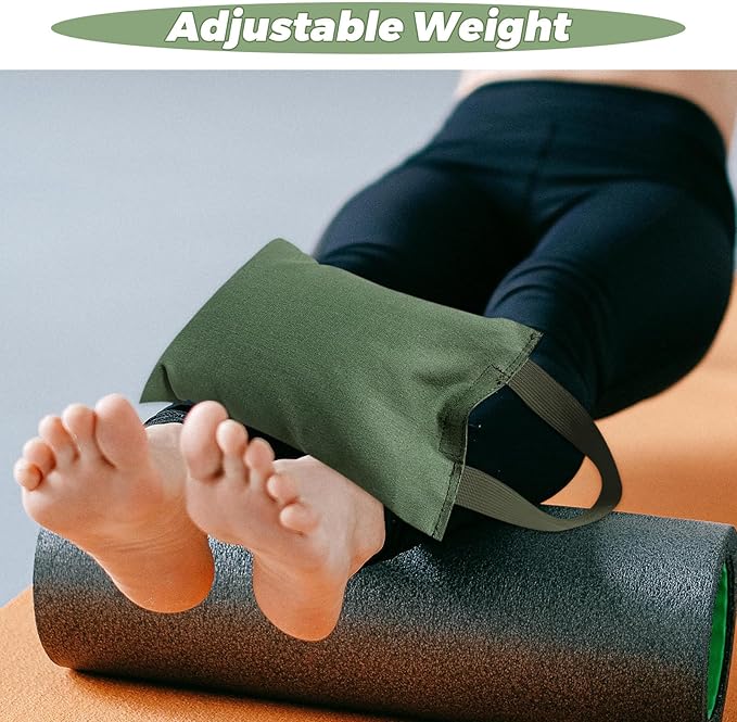 TEHAUX Weighted Yoga Sandbag Canvas Empty Bag with Handle 2kg for Fitness Training Exercise and Dance Leg Stretching Equipment