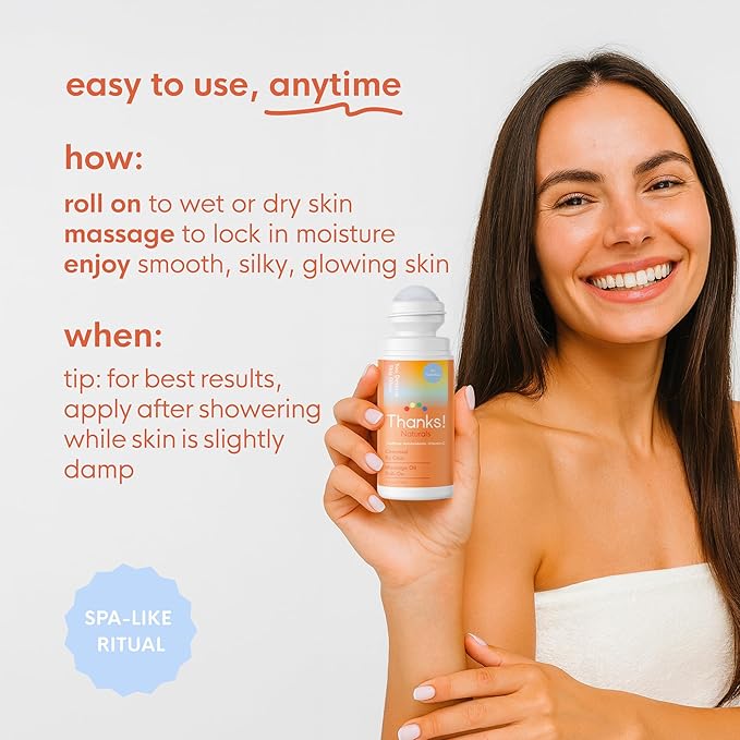 Massage Oil Roll On, Charmed by Chai, Vegan, Cold Pressed Roll On with Vitamin C, Cinnamon, Cardamom, & Caffeine, Use After Shower or Before Bed, Self Care Essential, 3 FL OZ