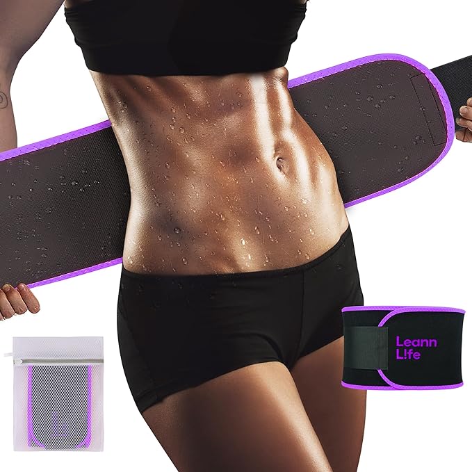 Waist Trimmer Belt – One Size 52″ Fits All Women & Men, Premium Neoprene Sweat Waist Trainer for Workout & Fitness