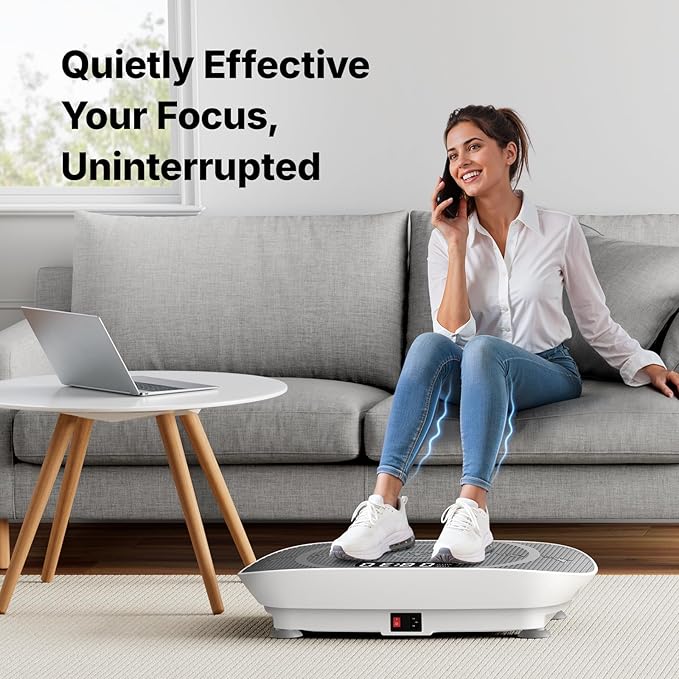 MERACH Vibration Plate Exercise Machine, Curved Vibration Plate for Lymphatic Drainage Weight Loss, Vibrating Plate with Real-Time Calorie Tracking on LED Display, Workout Equipment for Home Women Men