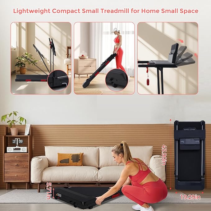 Walking Pad with Incline, 2026 Upgrade Electric Small Walking Pad with Handle Bar, 3.0HP Protable Walking Pad Treadmill with Handles and Incine for Home Small, 0.6-7.6MPH, 350LBS