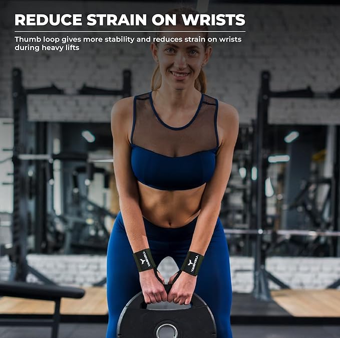 Wrist Wraps Weightlifting - Premium Quality Wrist Straps for Weightlifting,18 inch Weight Lifting Wrist Wraps, Heavy Duty Gym Wrist Wraps with Thumb Loop, Adjustable Wrist Support Wrist Strap