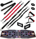 Resistance Band Bar for Fitness - Workout for Exercise, Squat, Biceps, Triceps, Shoulders, Back - Adjustable 3 Parts for Resistance Bands - Durable Portable Steel Pilates Bar