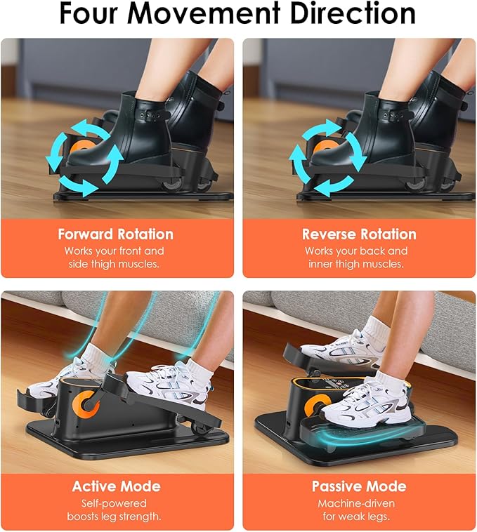 2025 New Under Desk Elliptical Machine,Portable Seated Pedal Exercise Machine for Seniors, 12 Adjustable Speed Elipse Leg Exerciser with Remote Control,Quiet Foot Exercise Machine for Home Office