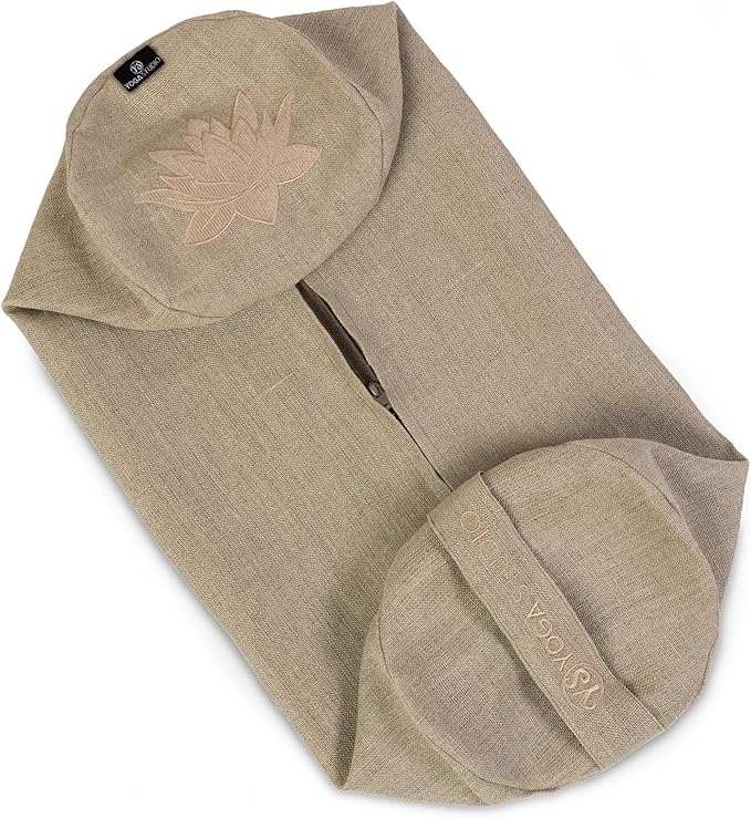 Yoga Studio Spare Organic Cotton Bolster Covers With Handle And Zipper (Natural Hemp)