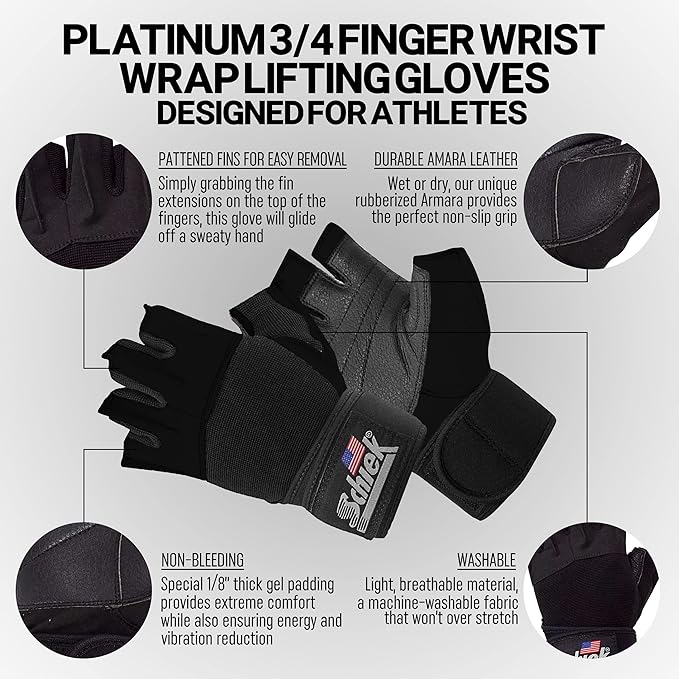 Schiek 540 Platinum Lifting Gloves - One Year Warranty!