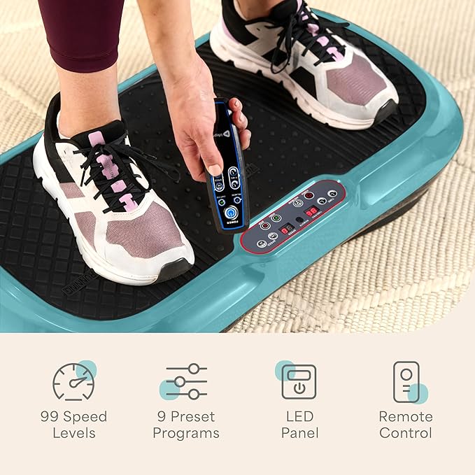Lifepro Waver Vibration Plate Exercise Machine for Lymphatic Drainage, Muscle Activation, Full-Body Workout Vibrating Platform with Loop Bands, Fitness Equipment for Strength Toning & Fat Loss
