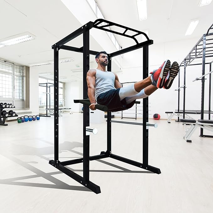 Dip Bar Attachment for 2"x2" Squat Rack, Heavy Duty Power Rack Attachment with 5/8" or 1" Hole